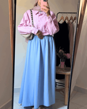 Sara Scuba Skirt – Baby Blue