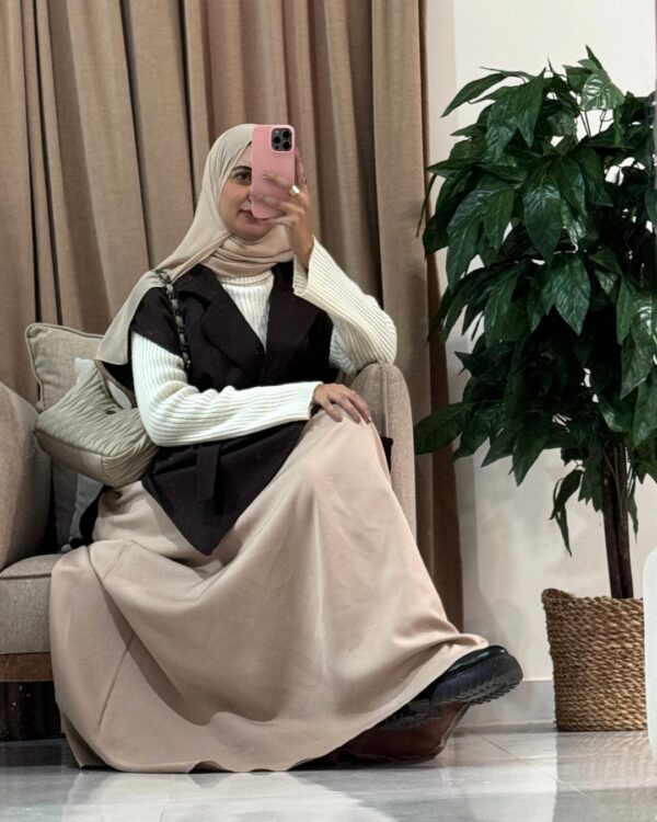 Farida Trench Vest (Curvy) – Brown