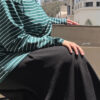 Sutur Striped Shirt – Green & White (Green Collar)