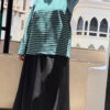 Sutur Striped Shirt – Green & White (Green Collar)