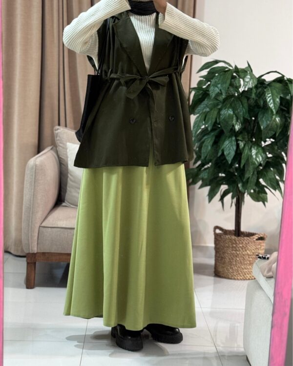 Farida Trench Vest (Curvy) – Dark Olive