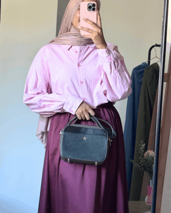 Nilly Satin Skirt (Curvy) – Burgundy