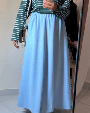 Baby blue scuba skirt