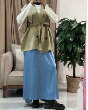 Nilly Satin Skirt – Baby Blue