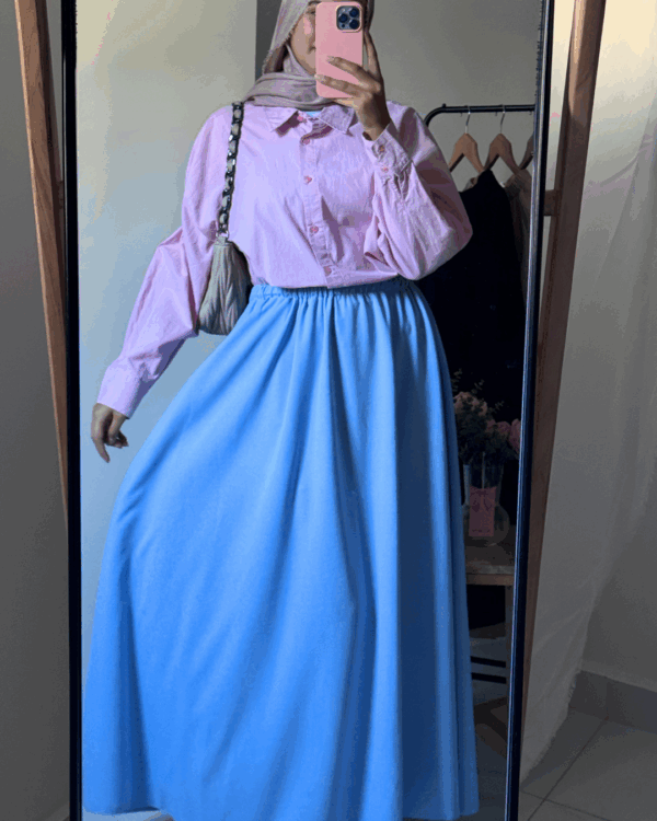 Sara Scuba Skirt (Curvy) – Baby Blue