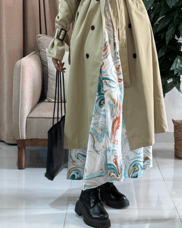 Hiedy Trench Coat (Curvy) – Beige