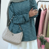 6 Sutur Striped Shirt – Green & White