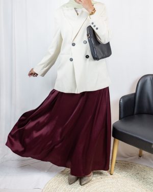 Nilly Satin Skirt – Burgundy