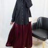 Burgundy Satin Skirt