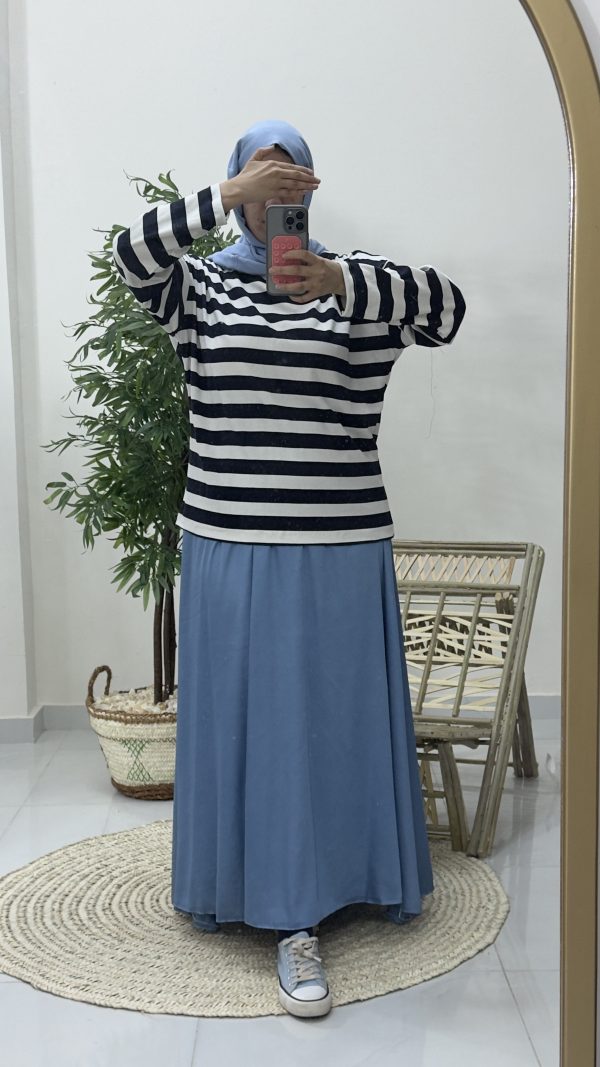 Sutur Navy 10 Sara Scuba Skirt – Baby Blue