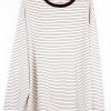 Sutur Striped Shirt – Beige & White