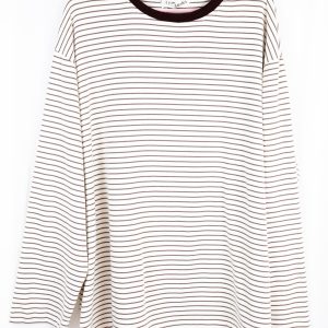 Sutur Striped Shirt – Beige & White