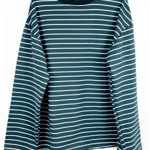 Sutur Striped Shirt – Green & White (Green Collar)