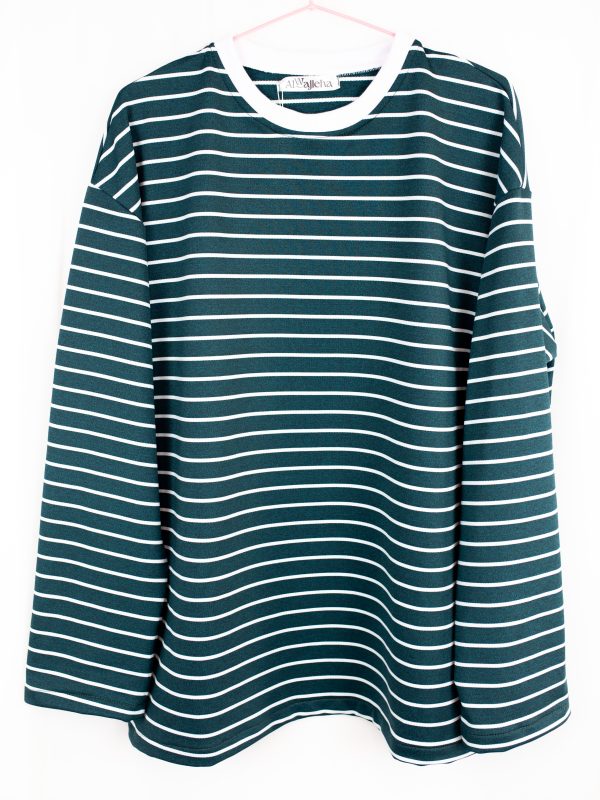 Sutur Striped Shirt – Green & White (White Collar) Sutur Striped Shirt – Green & White (White Collar)
