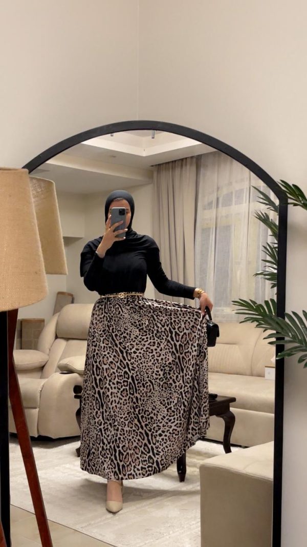 Nilly Satin Skirt – Brown Tiger Print