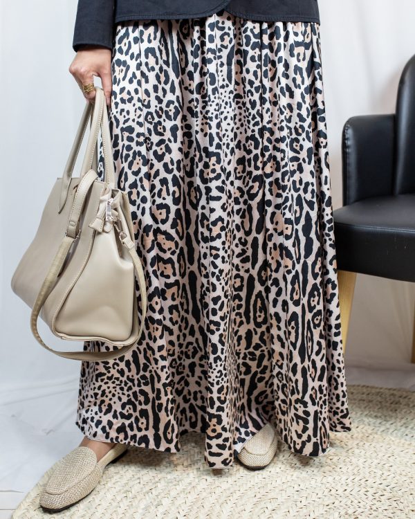 Nilly Satin Skirt – Brown Tiger Print