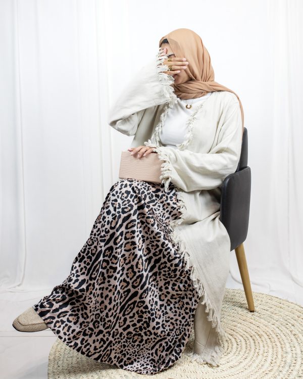 Nilly Satin Skirt – Brown Tiger Print