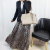 Nilly Satin Skirt – Brown Tiger Print