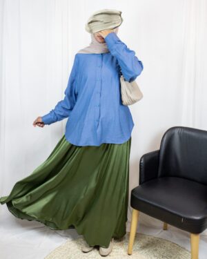 Nilly Satin Skirt – Olive