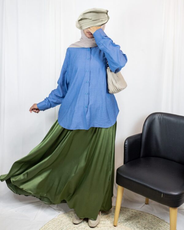 Nilly Satin Skirt – Olive