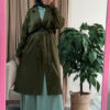 64 Hiedy Trench Coat (Curvy) –Olive