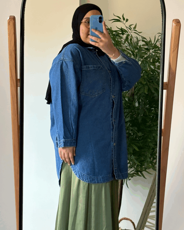 12 Magda Denim Oversize shirt β Deep Blue
