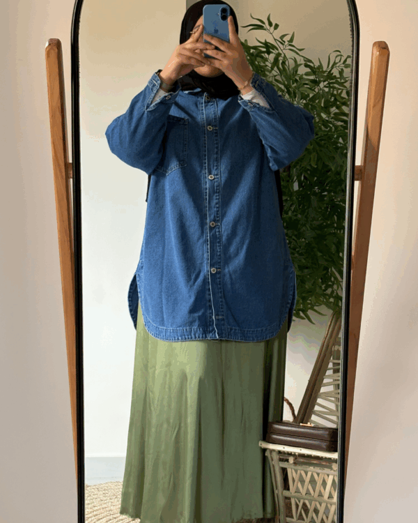 17 Magda Denim Oversize shirt β Deep Blue