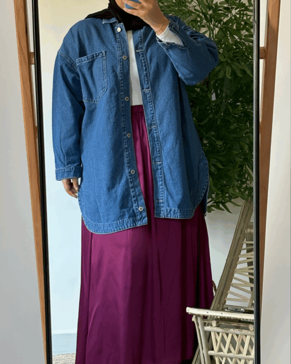 23 Magda Denim Oversize shirt β Deep Blue