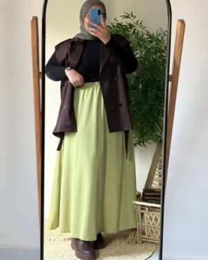 Sara Scuba Skirt (Curvy) – Green