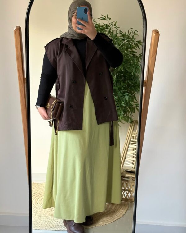 Farida Trench Vest – Brown