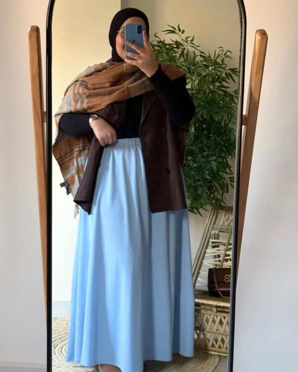 Sara Scuba Skirt (Curvy) – Baby Blue