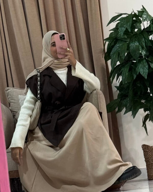 Farida Trench Vest – Brown