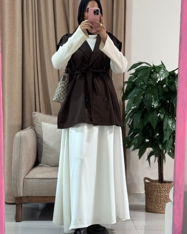 Farida Trench Vest – Brown