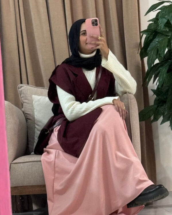 Farida Trench Vest – Burgundy