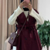 Farida Trench Vest – Burgundy