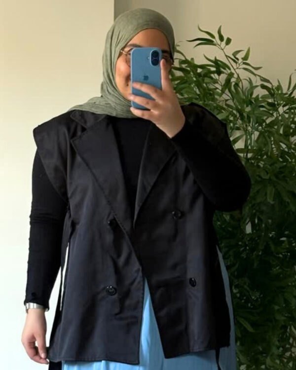 Curvy_trenchVest_Black2 Farida Trench Vest (Curvy) – Black