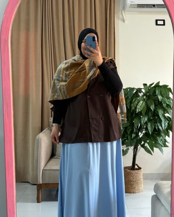 Farida Trench Vest (Curvy) – Brown