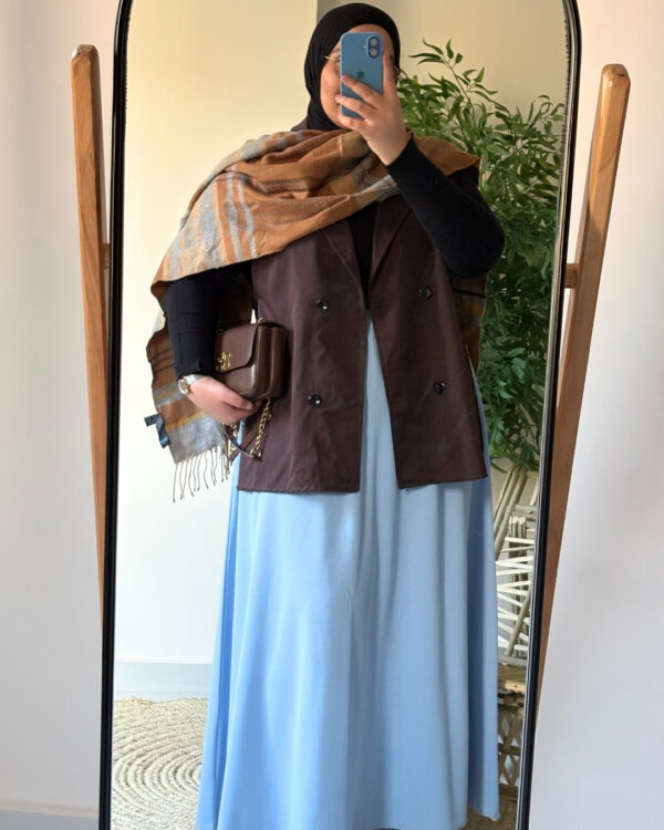 Farida Trench Vest (Curvy) – Brown