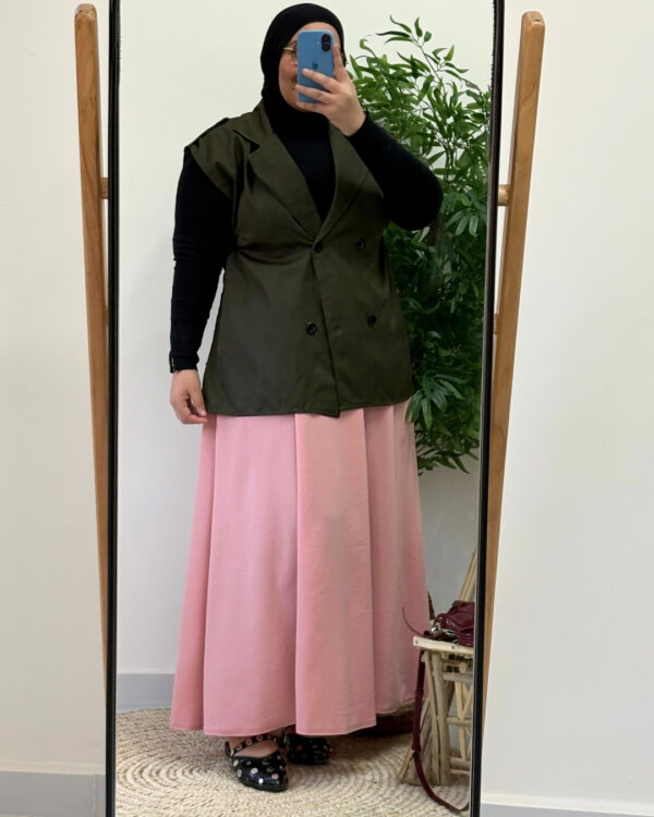 Farida Trench Vest (Curvy) – Dark Olive