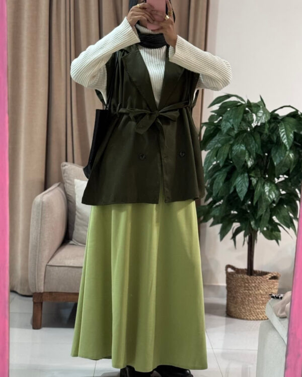 Farida Trench Vest – Dark Olive