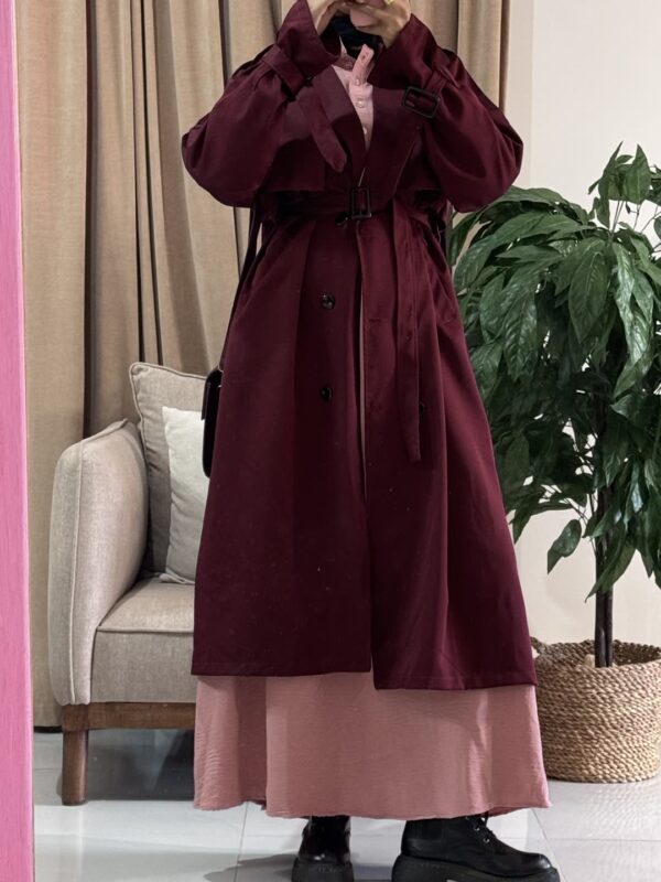 Hiedy Trench Coat  – Crimson