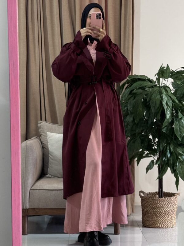 Hiedy Trench Coat  – Crimson