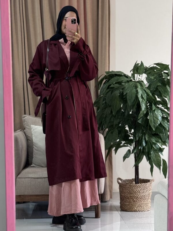 Hiedy Trench Coat  – Crimson