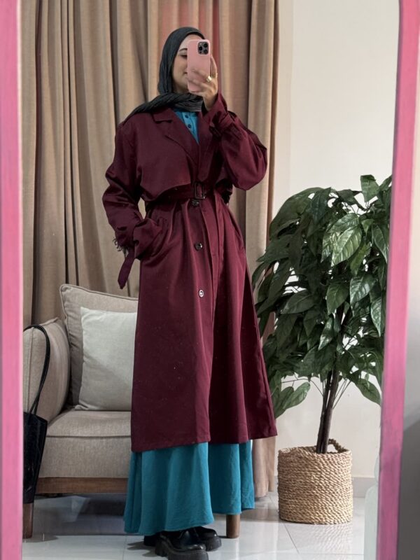 Hiedy Trench Coat  – Crimson
